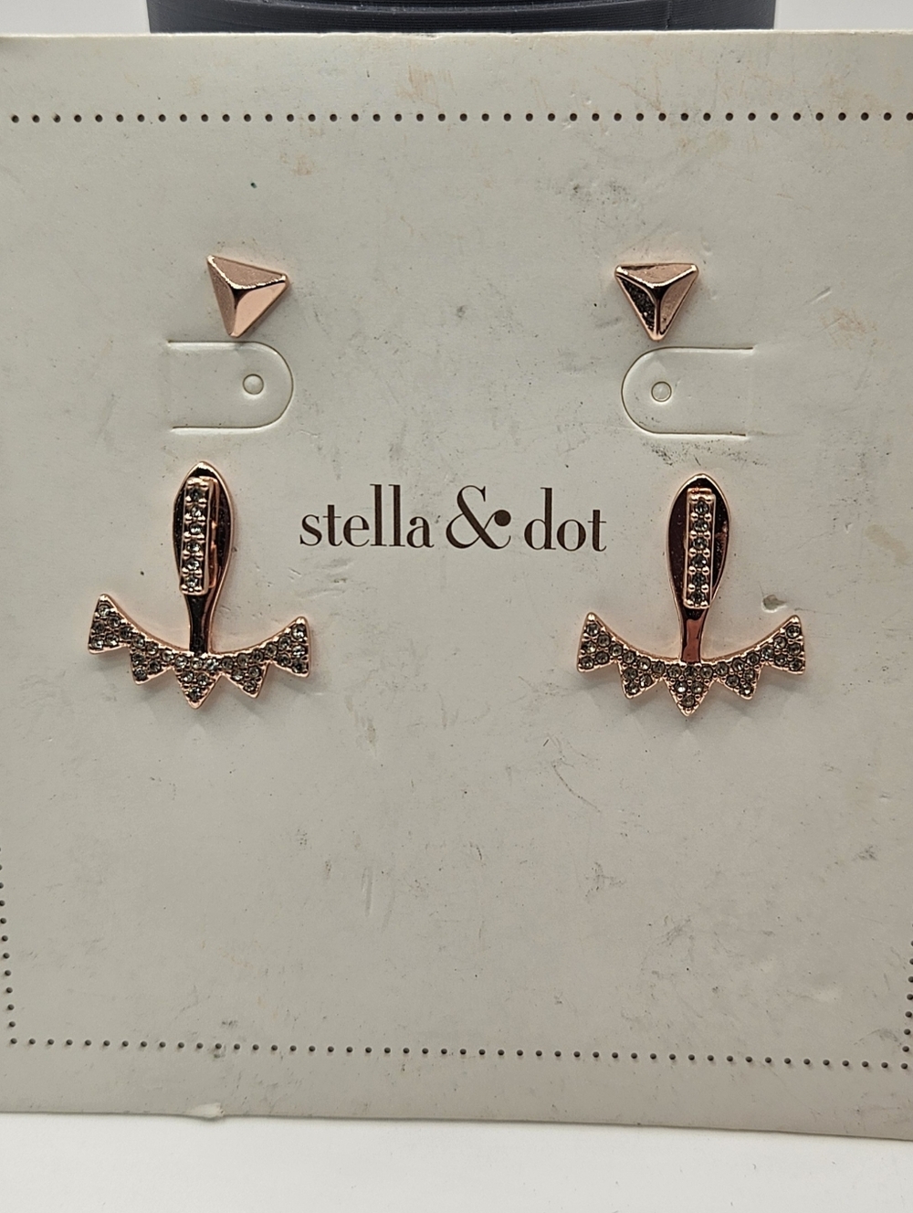 Stella & Dot Earrings 2 Pair Rose Gold Tone